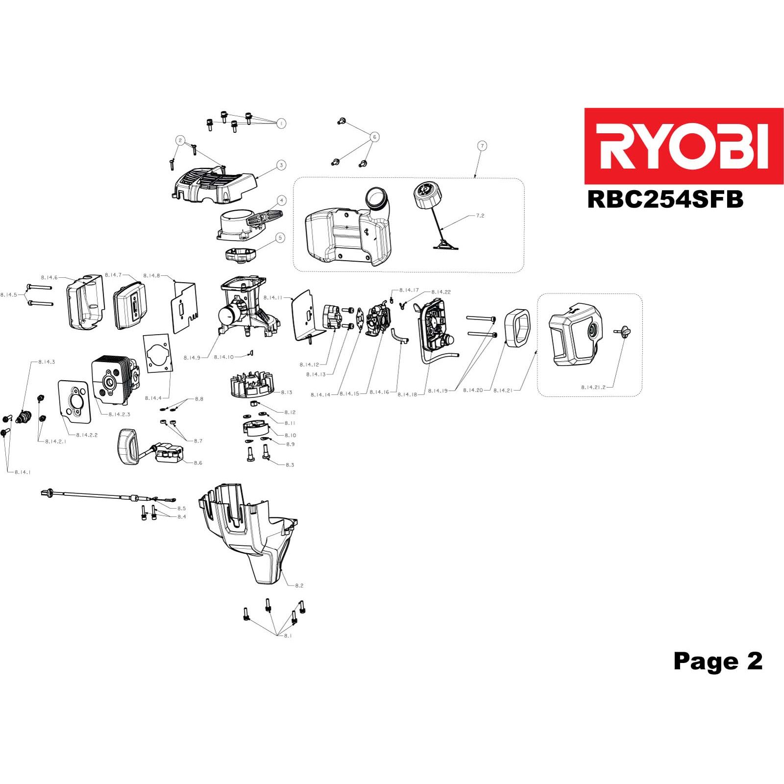Buy A Ryobi Rbc254fsb Spare Part Or Replacement Part For Your 25cc