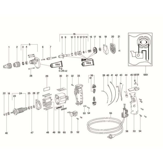 Metabo S E 5025 R+L Spare Parts List Type: 5025180