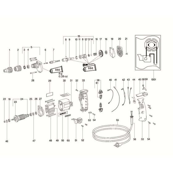 Metabo S E 5025 R+L Spare Parts List Type: 5025181
