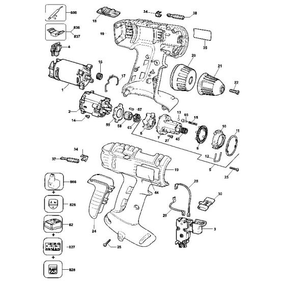 Dewalt DW972K Spare Parts List Type 4