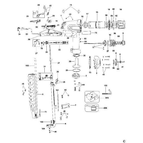 Dewalt D51256K Spare Parts List Type 1
