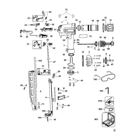 Dewalt D51256K Spare Parts List Type 3