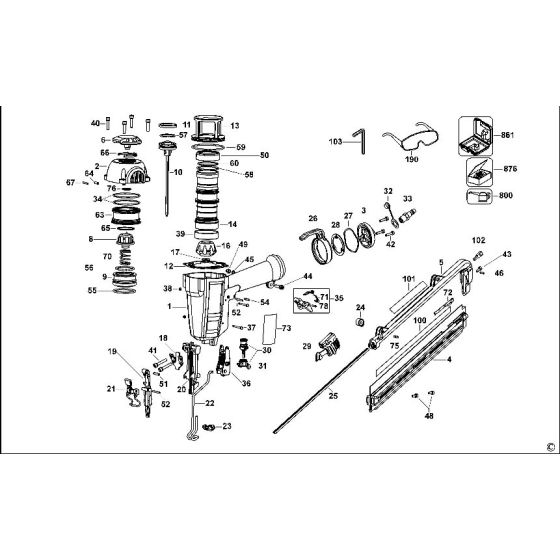 Dewalt D51276 Spare Parts List Type 1