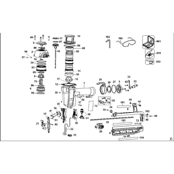 Dewalt D51257K Spare Parts List Type 1