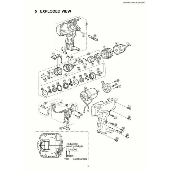 Panasonic EY6432 Spare Parts List