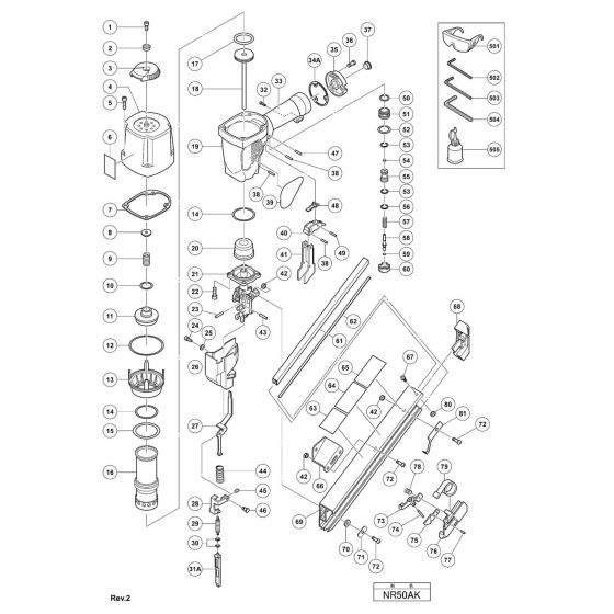 Hitachi NR50AK Spare Parts List