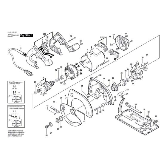 Skil 5176 Spare Parts List Type: F 012 517 600 120V USA