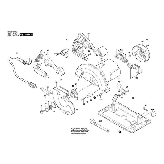 Skil 5480 Spare Parts List Type: F 012 548 000 120V USA