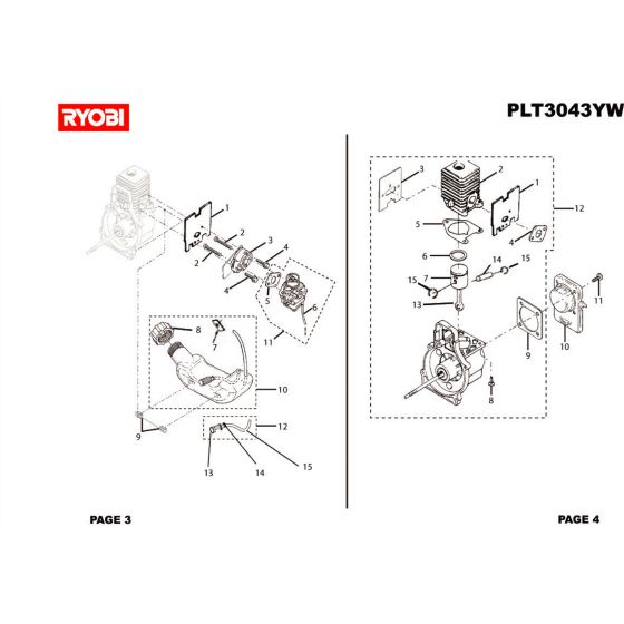 Buy A Ryobi Plt3043yw Spare Part Or Replacement Part For Your 30cc Line