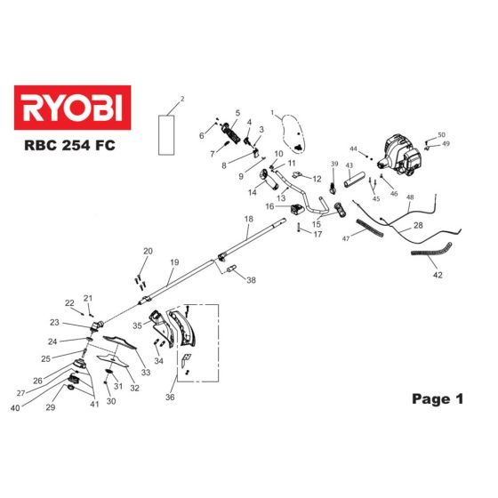 Ryobi RBC254FC DOUBLE THREAD HEAD 5132002381 Spare Part