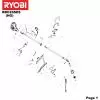 Ryobi RBC26SES DRIVING SHAFT 5131011757 Spare Part Type: 5133001654