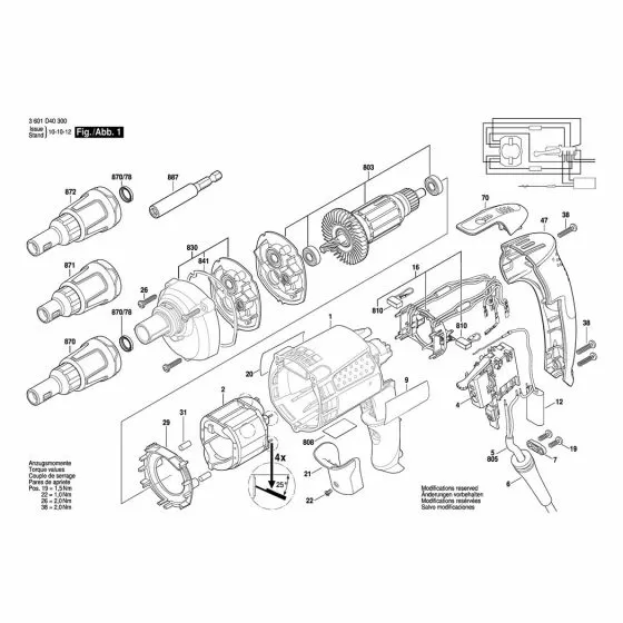 Bosch GSR 6-45 TE MARKING PLATE 2601115557 Spare Part Type: 3601D40361