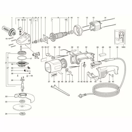 Metabo W 14-150 Ergo Spare Parts List Type: 6251441