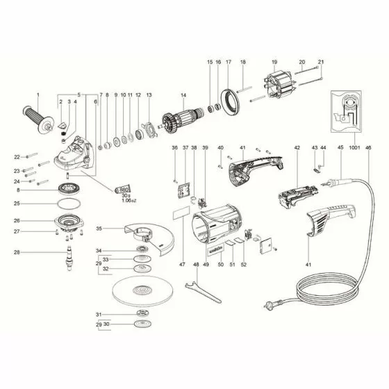 Metabo W 2000 Spare Parts List Type: 6418000