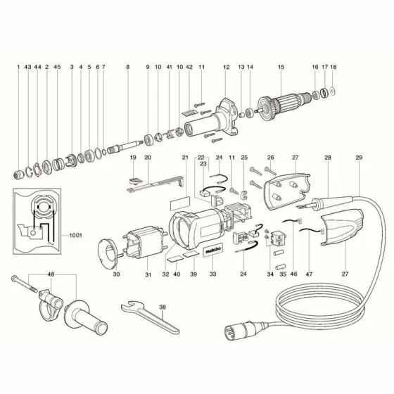 Metabo G 700 AC/DC Spare Parts List Type: 6333390