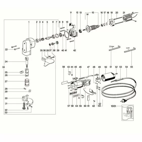 Metabo KU 6870 Spare Parts List Type: 6870183