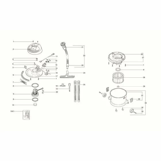 Metabo ASA 1201 Spare Parts List Type: 1201190
