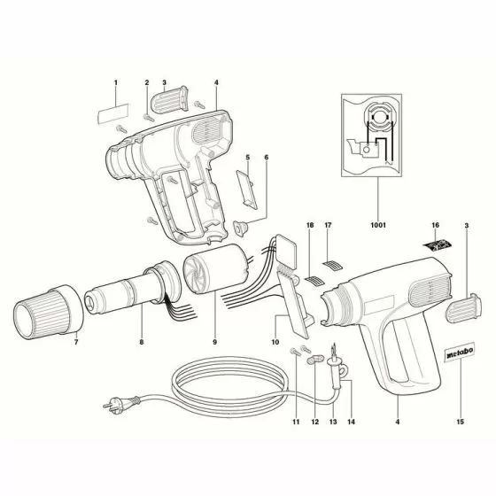 Metabo H 1600 MOTOR CPL. 317002690 Spare Part Type: 1605190
