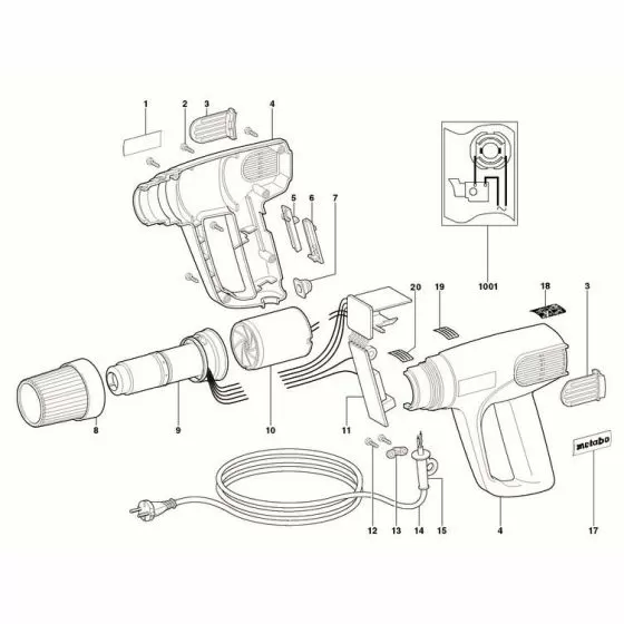Metabo HE 2000 Spare Parts List Type: 2005420