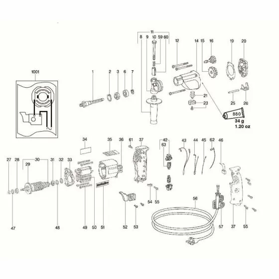 Metabo B 650/2 S Spare Parts List Type: 654000