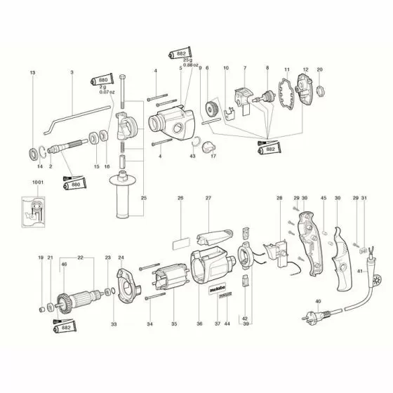 Metabo SB 660 Spare Parts List Type: 660310