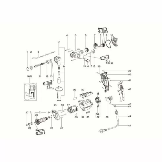 Metabo SBE 1100 Plus WIRING DIAGRAM.230 V 338505120 Spare Part Type: 867420