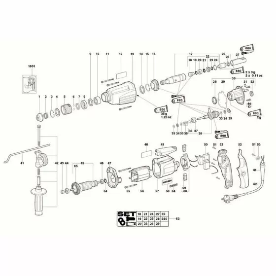 Metabo BH 20 Spare Parts List Type: 233251