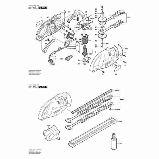 Bosch AHS 3 Spare Parts List Type: 600842042