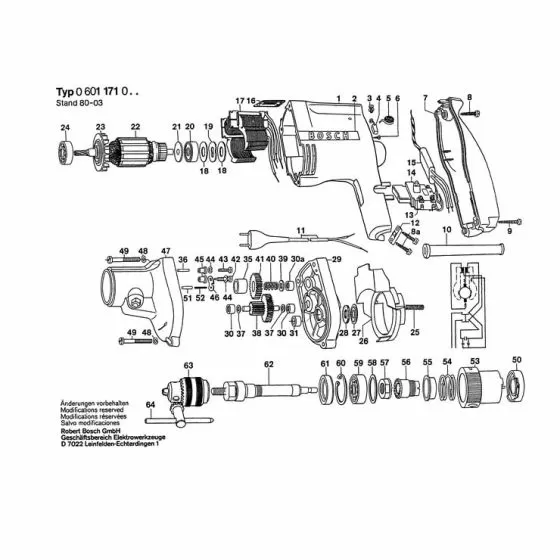 Bosch 601171001 LOCATING WASHER 2600190009 Spare Part Type: 