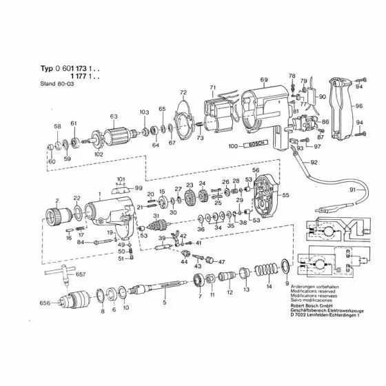 Bosch 601173101 Spare Parts List