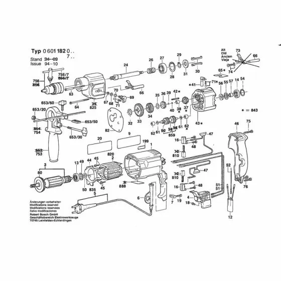 Bosch 601182041 Spare Parts List