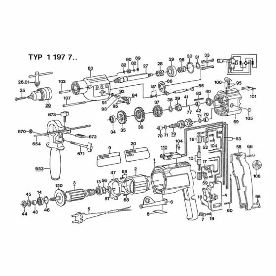 Bosch 601197703 Spare Parts List