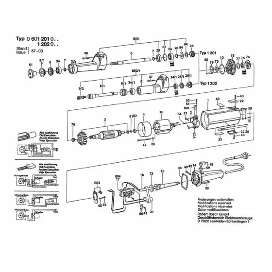 Bosch 601201013 Spare Parts List
