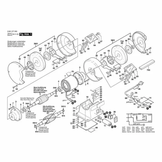 Bosch GSM 175 Spare Parts List Type: 601277042