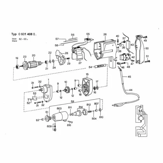 Bosch 601408001 Spare Parts List