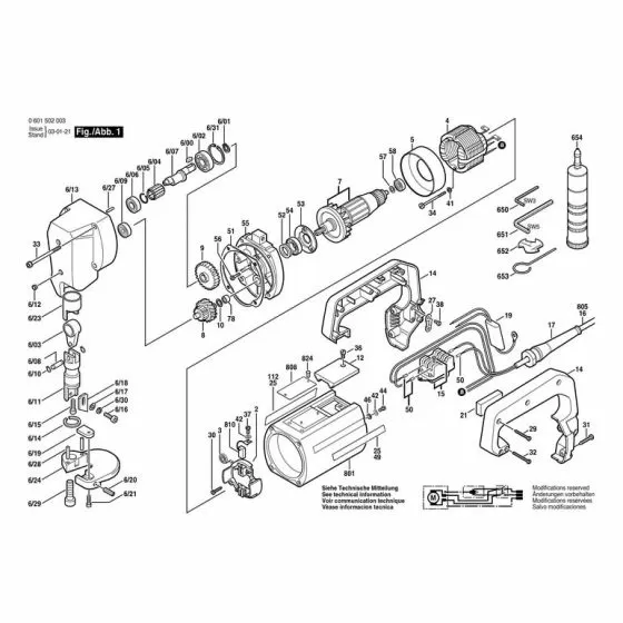 Bosch 0601502041 Spare Parts List