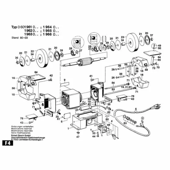 Bosch 601962060 Spare Parts List Type: 0