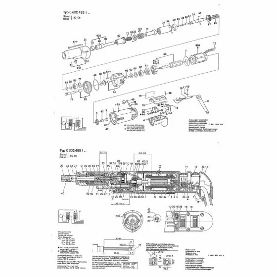 Bosch 602485204 Spare Parts List