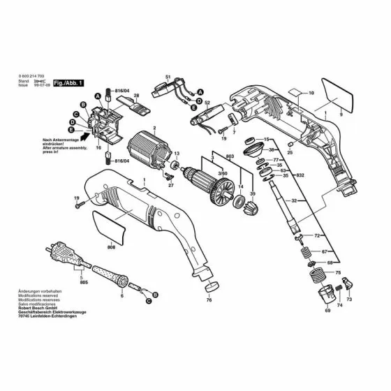 Bosch PEB 500 E Spare Parts List Type: 0603214742