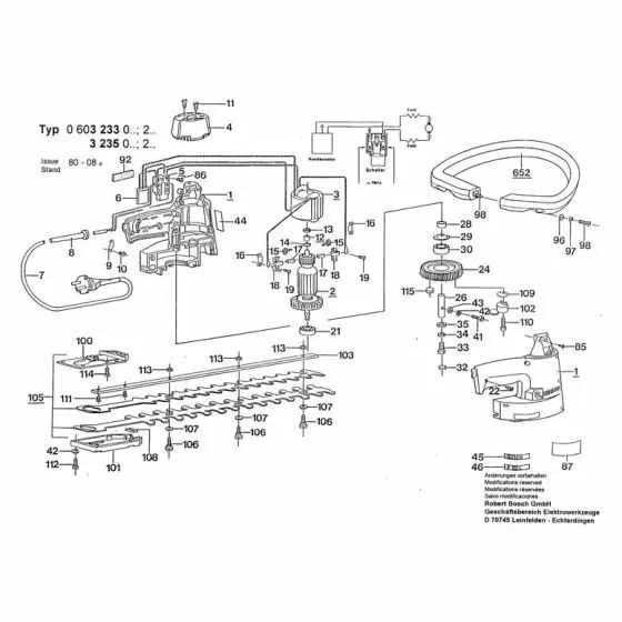 Bosch 603233242 Spare Parts List 