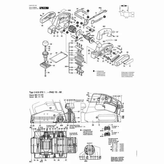 Bosch PHO 15-82 Type: 0603272142 Spare Parts List