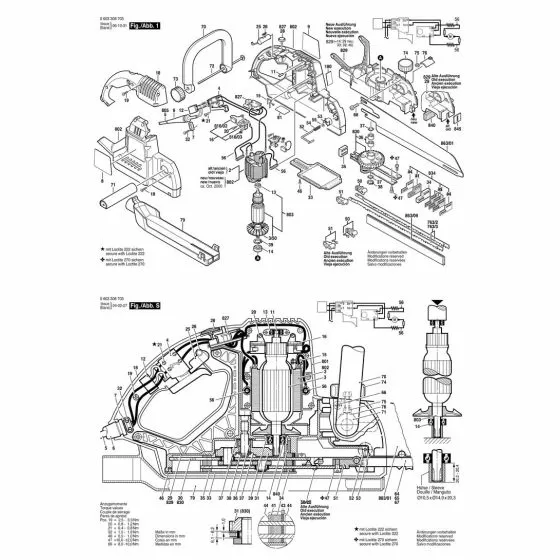 Bosch PFZ 1300 AE Spare Parts List Type: 0603308703