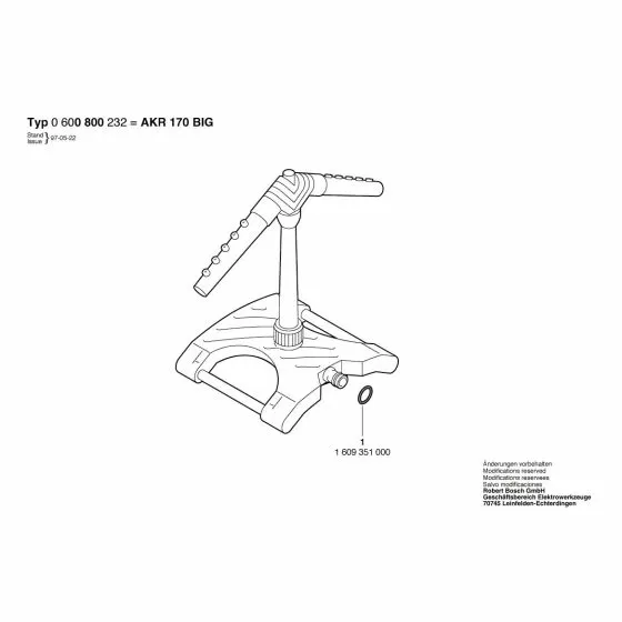 Bosch AKR 170 BIG Spare Parts List Type: 0 600 800 232