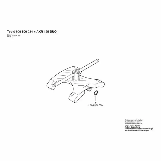 Bosch AKR 125 DUO Spare Parts List Type: 0 600 800 234