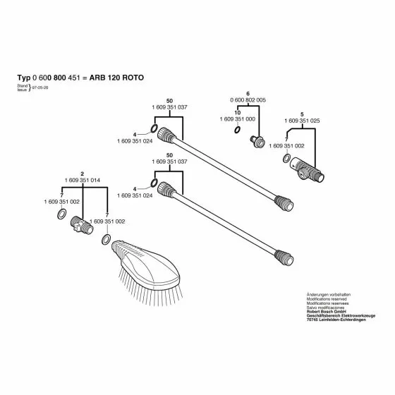 Bosch ARB 120 ROTO Spare Parts List Type: 0 600 800 451
