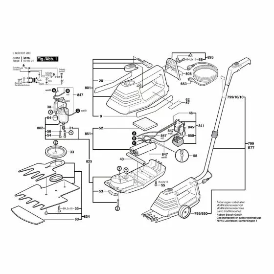 Bosch AGS 10 Socket head cap screw AM 2,6x8 MM 2603413030 Spare Part Type: 0 600 831 203