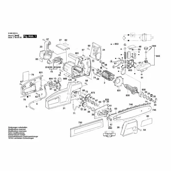 Bosch AKE 30 B Spare Parts List Type: 0 600 835 003