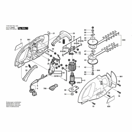 Bosch AHS 3-15 Spare Parts List Type: 0 600 842 268