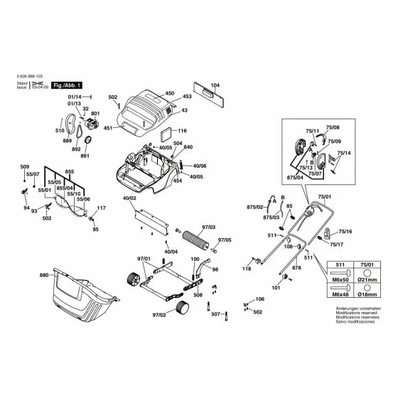 Bosch AMR 32 F Self-Cutting Screw F016L37433 Spare Part Type: 0 600 888 071