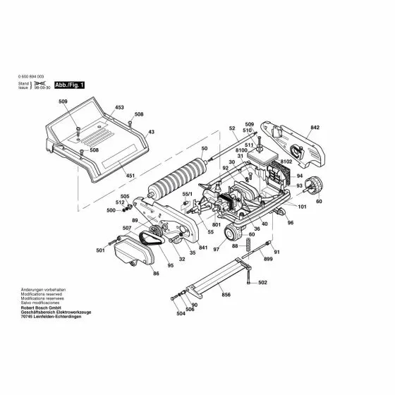 Bosch ASM 30 Spare Parts List Type: 0 600 894 032